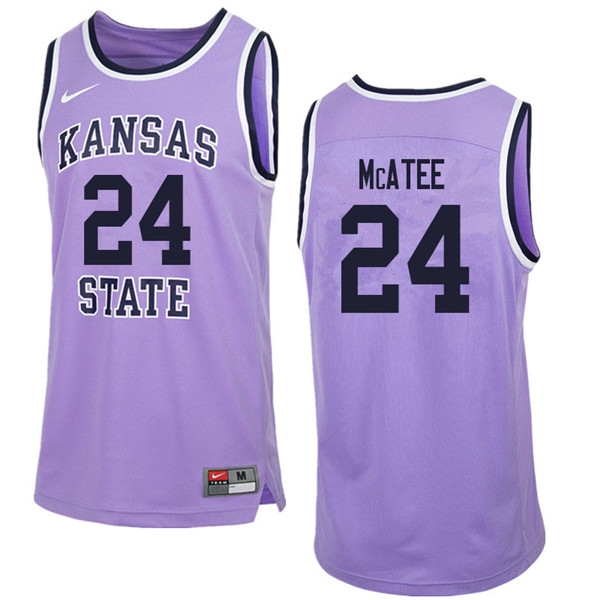 Men #24 Pierson McAtee Kansas State Wildcats College Retro Basketball Jerseys Sale-Purple
